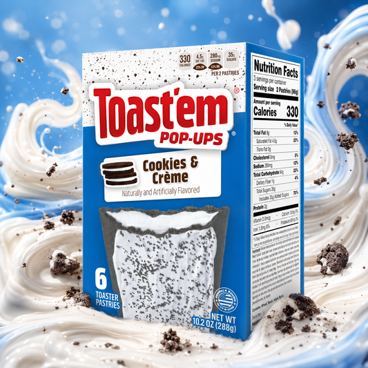Toast'em Frosted Cookies & Cream 288g – Cookies & Cream Ízű Amerikai Pirítós Sütemény