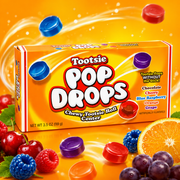 Tootsie Pop Drops 99g – Gyümölcsízű Keménycukorka Rágós Tootsie Középpel