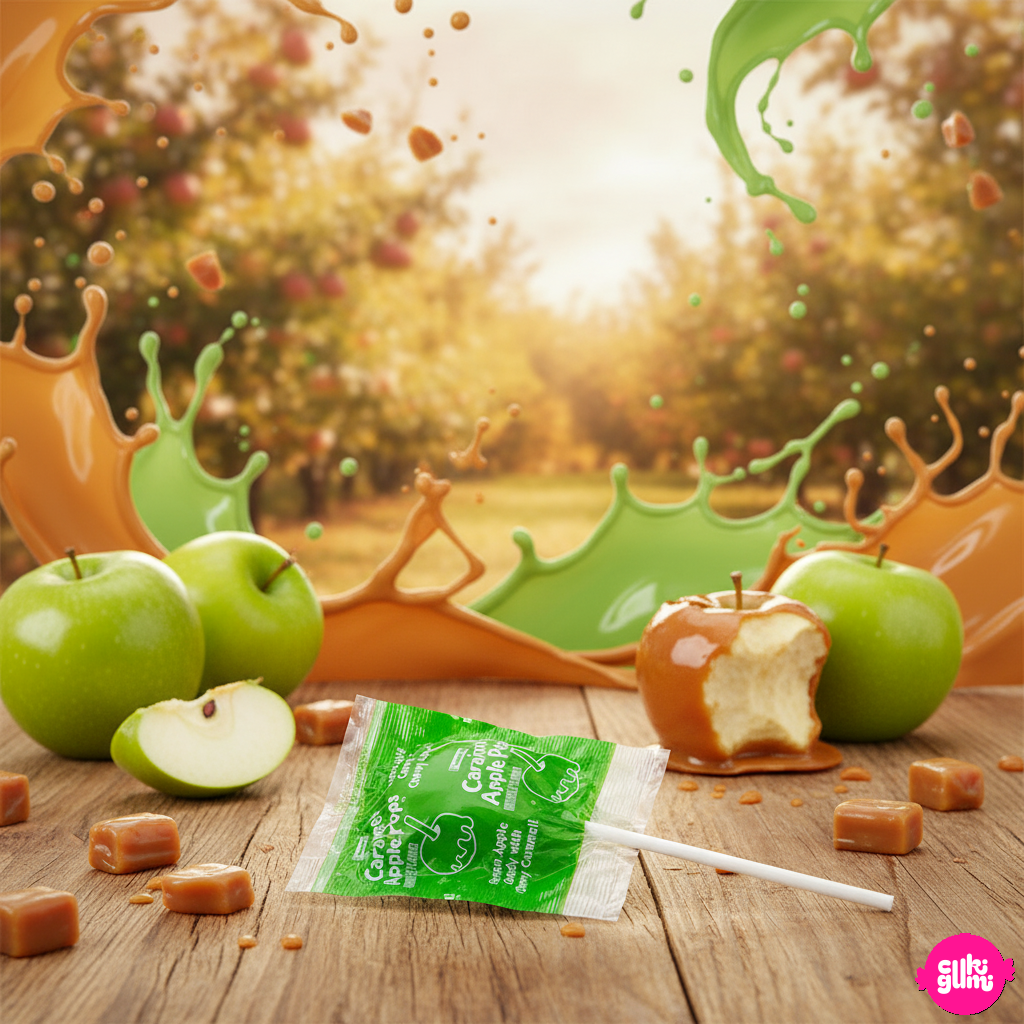 Karamellás Alma Nyalóka (vegán) 17g