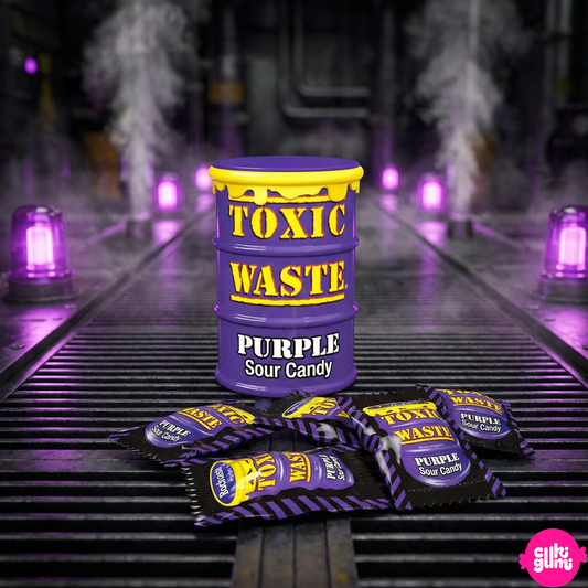 Toxic Waste Hazardously Sour Candy Hordó lila 42g