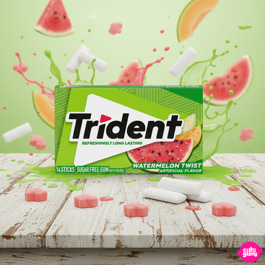 Trident Görögdinnyés Rágógumi, Cukormentes (14db) 31g