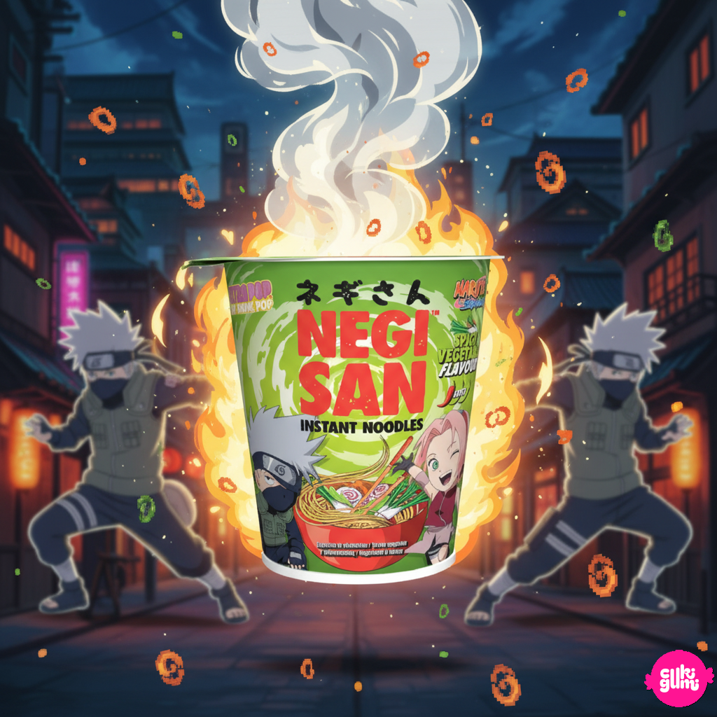 UltraPop Negisan – Spicy Vegetable Instant Tészta 65g (Naruto – Sakura & Kakashi Edition)
