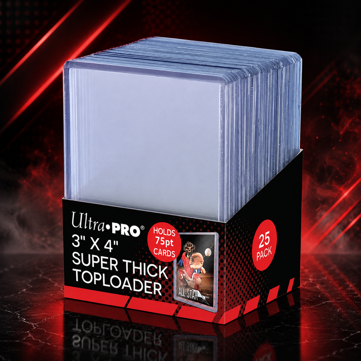 Ultra PRO Super Thick Toploader 75PT (25 db) – Extra Vastag Kártyavédő Tok Standard Méretű Kártyákhoz