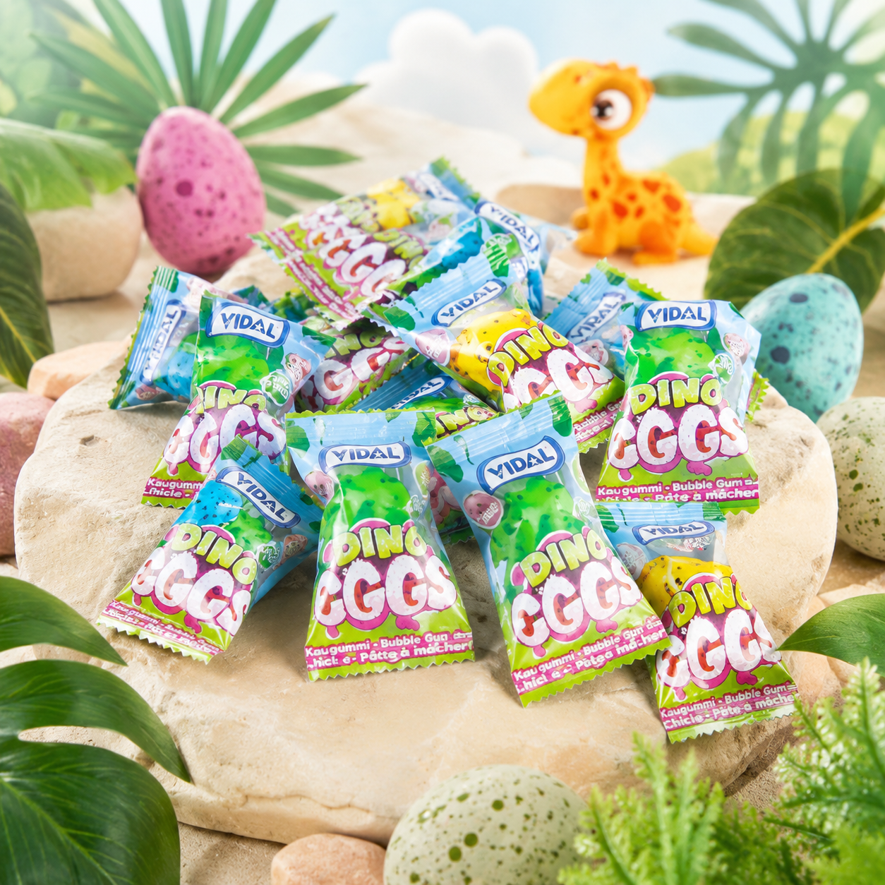 Vidal folyékony töltelékes dinótojás rágógumi 5 g – Vidal Dino Eggs