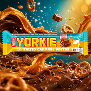 Yorkie Salted Caramel Pretzel Duo 66g – Milchschokolade mit gesalzenem Karamell und Brezelstückchen