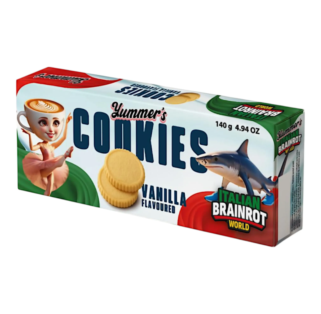 Yummers Brainrot Biscuits – Vanilla & Cocoa 140 g