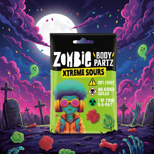 Zombie Bodie Partz Xtreme Sours Gumicukor 35g