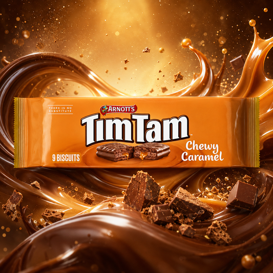 Tim Tam Chewy Caramel 175 g – Karamellás Csokoládés Keksz