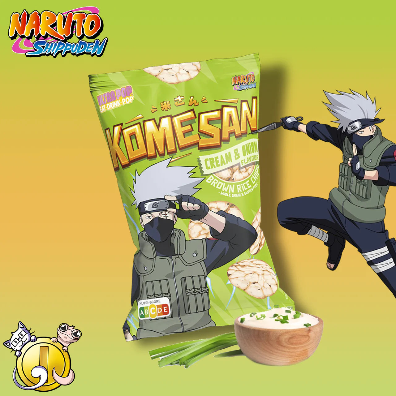 Komesan naruto hagymás-tefölös rizschips