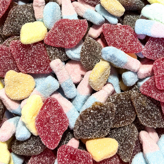 Savanyú, szénsavas ízű gumicukorválogatás 100g