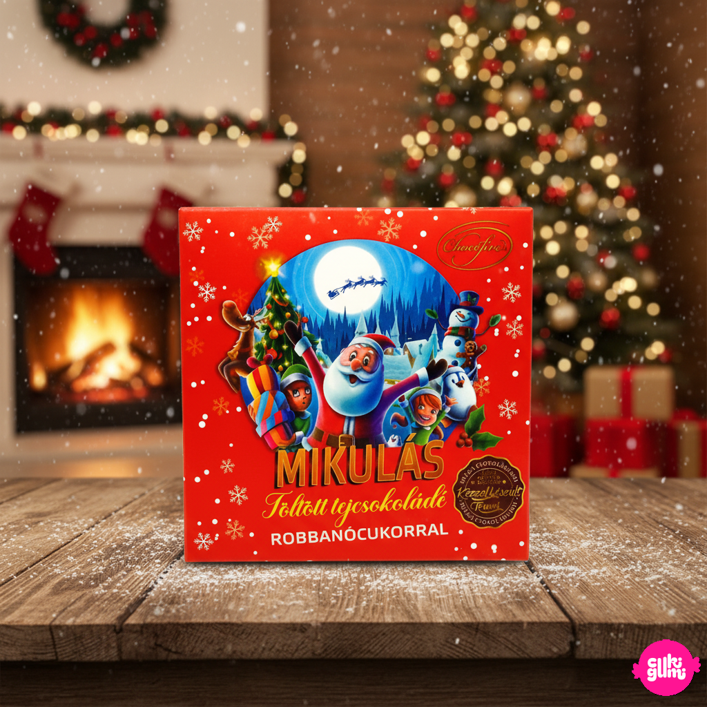 Chocofive Mikulás – Töltött Belga Tejcsoki Robbanócukorral 100g